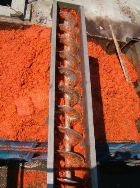 Оборудование для производства яблочного пюре - изображение 19, Винтовой транспортер кожуры и семян